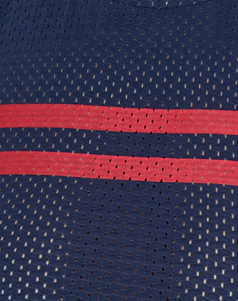 Monlo Top in Airtex Navy with Red Stripe