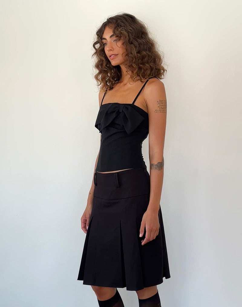 Antlia Bow Cami Top in Tailoring Black