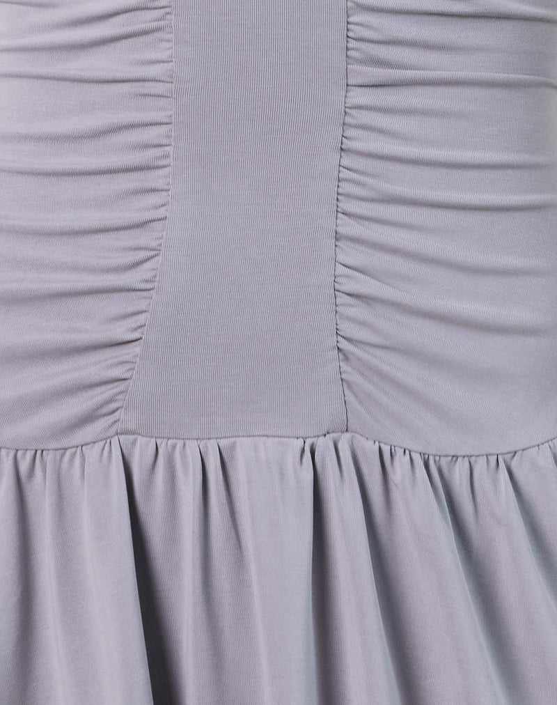 Belasar Mini Dress in Cupro Lilac Grey