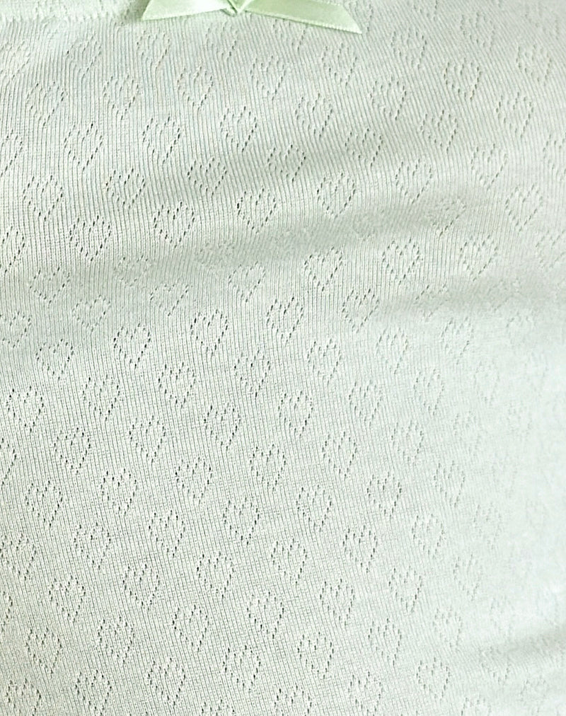 Bovillo Cap Sleeve Top in Soft Mint