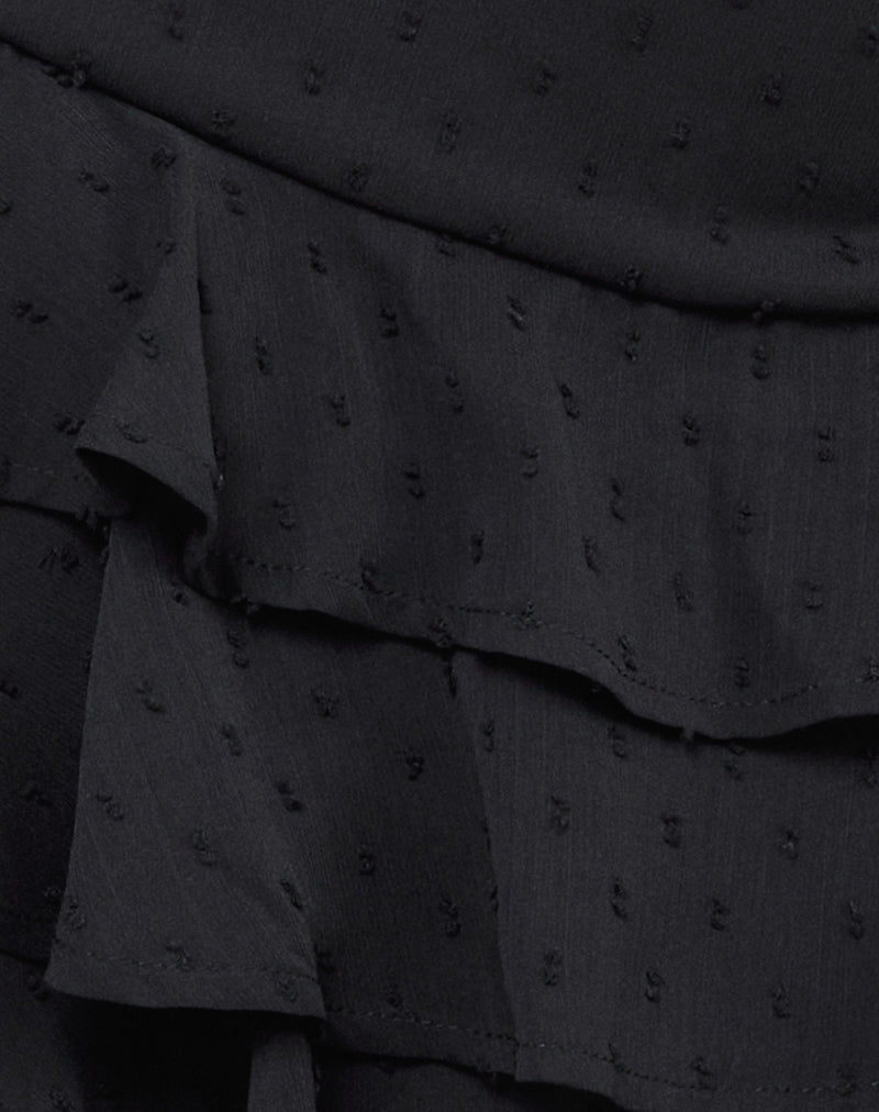 Camigo Mini Skirt in Polka Chiffon Black