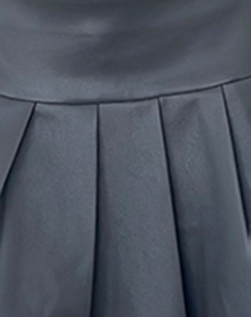 Casini Pleated Micro Skirt in PU Slate Grey