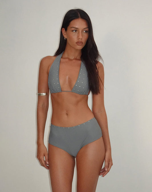 Kairi Bikini Bottom in Charcoal with Studs