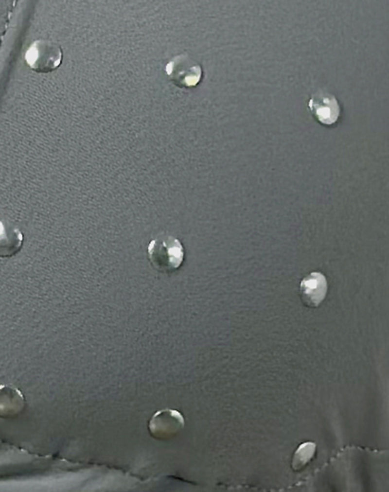 Cerry Bikini Top in Charcoal with Studs