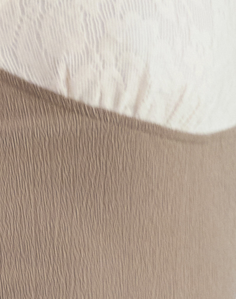 Dalsher Mini Dress in Ivory Brown Crochet Lace Mix