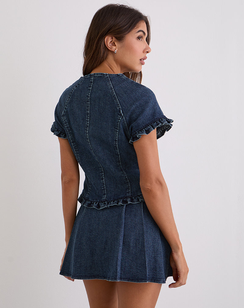 Dunya Top in Chambray Vintage Blue