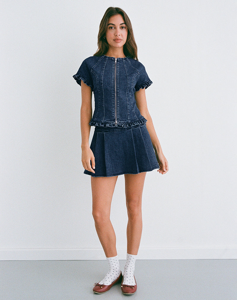 Dunya Top in Chambray Vintage Blue