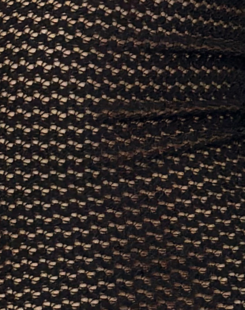 Erminia Maxi Dress in Open Knit Black