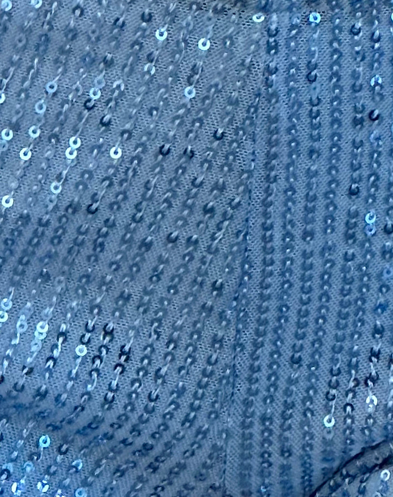 Erna Micro Short in Light Blue Mini Sequin