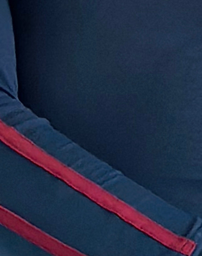 Gavya Bardot Long Sleeve Top in Navy with Adrenaline Red Stripe