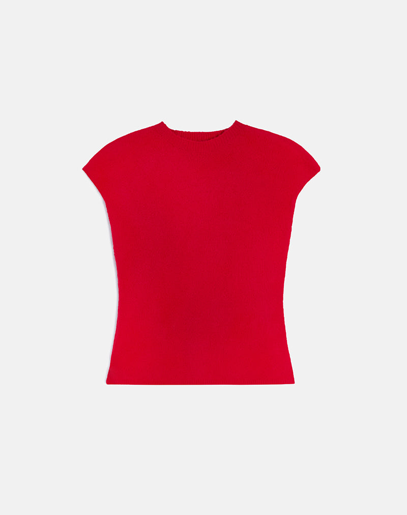 Hanuva Top in Knit Red