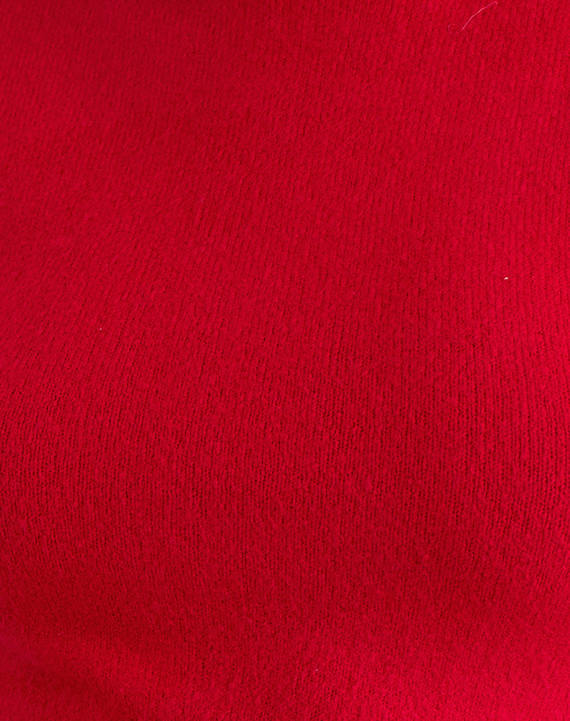Hanuva Top in Knit Red
