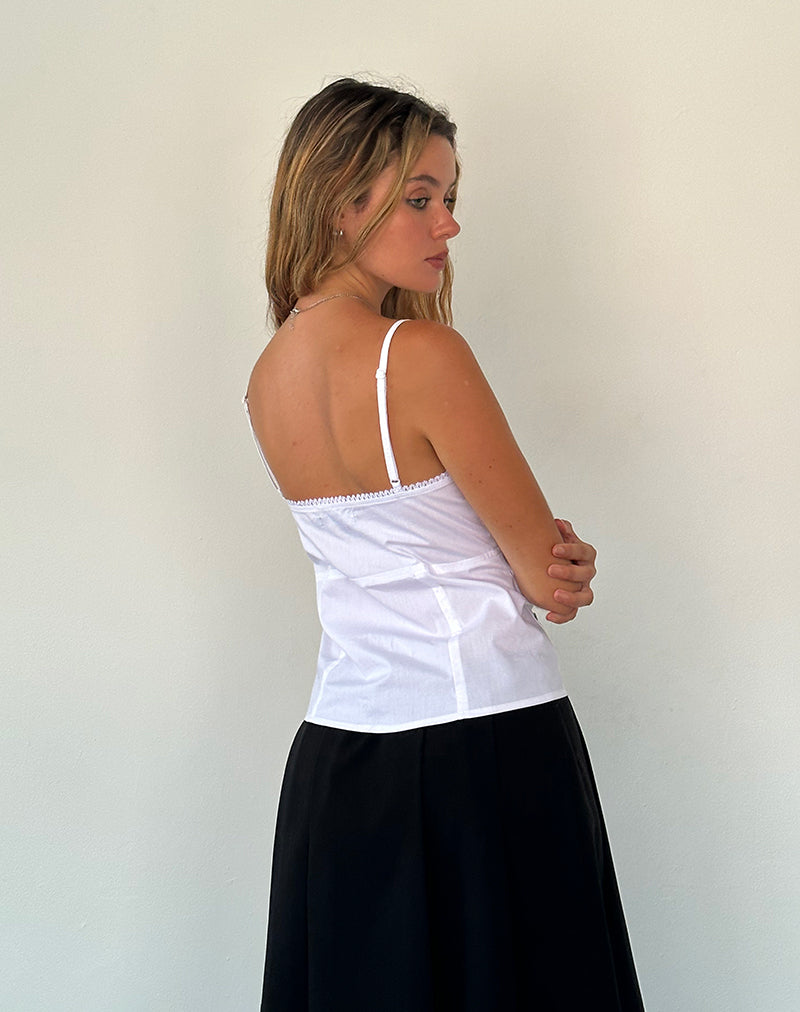 Jepuni Cami Top in White Poplin