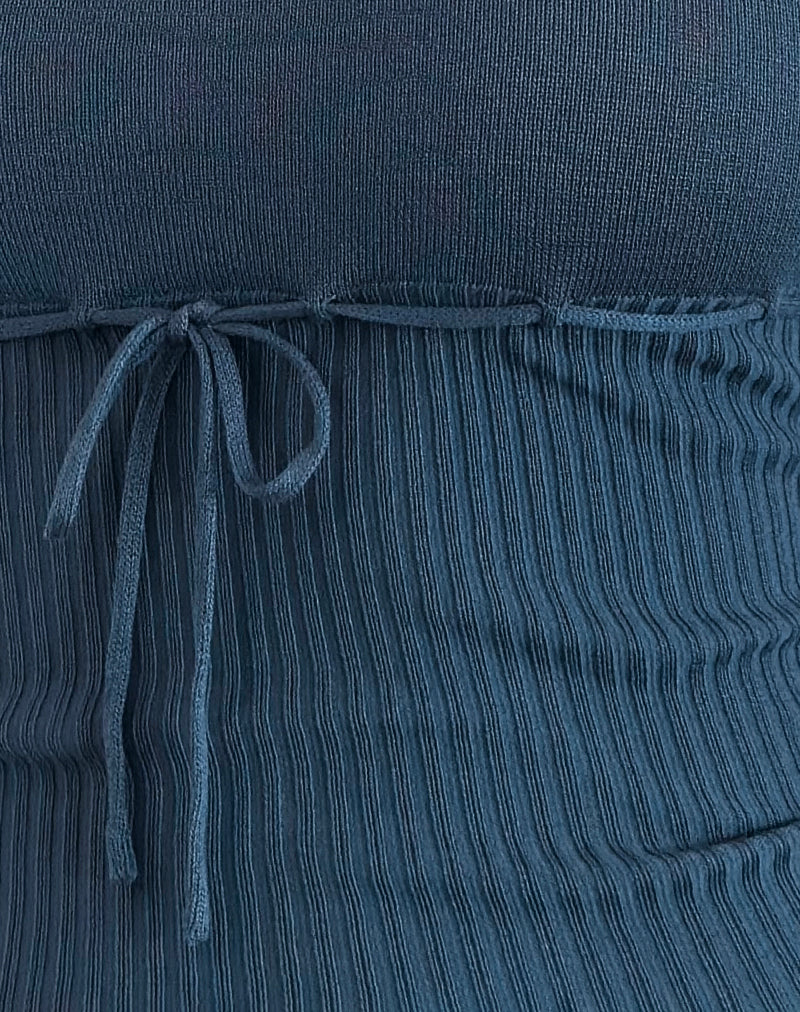 Joanie Rib Knit Top in Ocean Storm