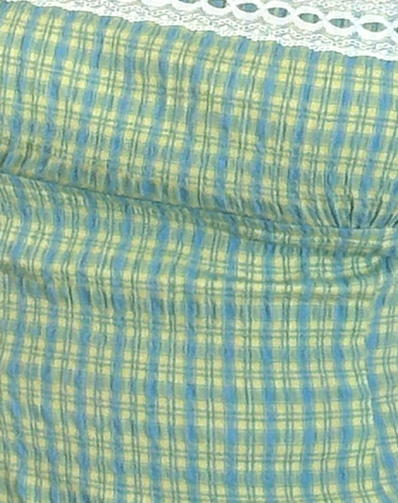 Kinaya Cami Top in Blue and Yellow Check