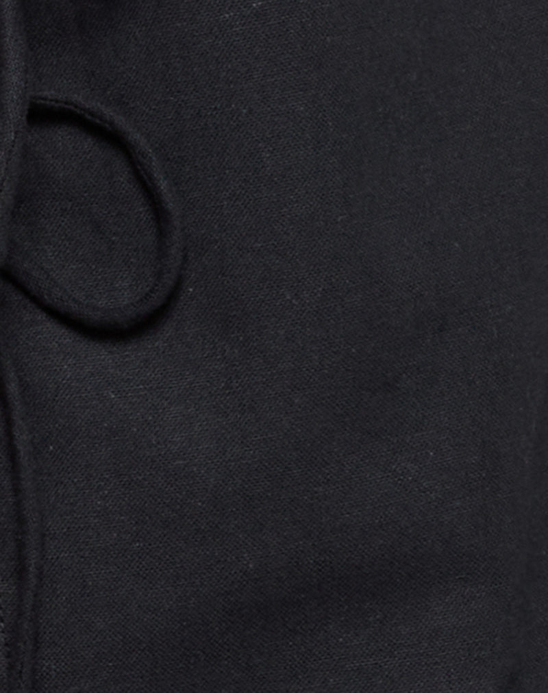 Kayve Tie Front Top in Black