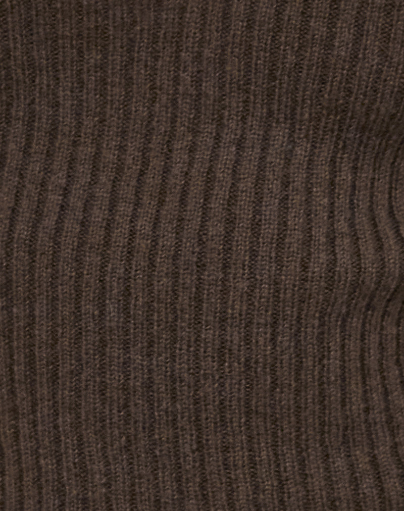 Lesly Bardot Top O Ring in Brown