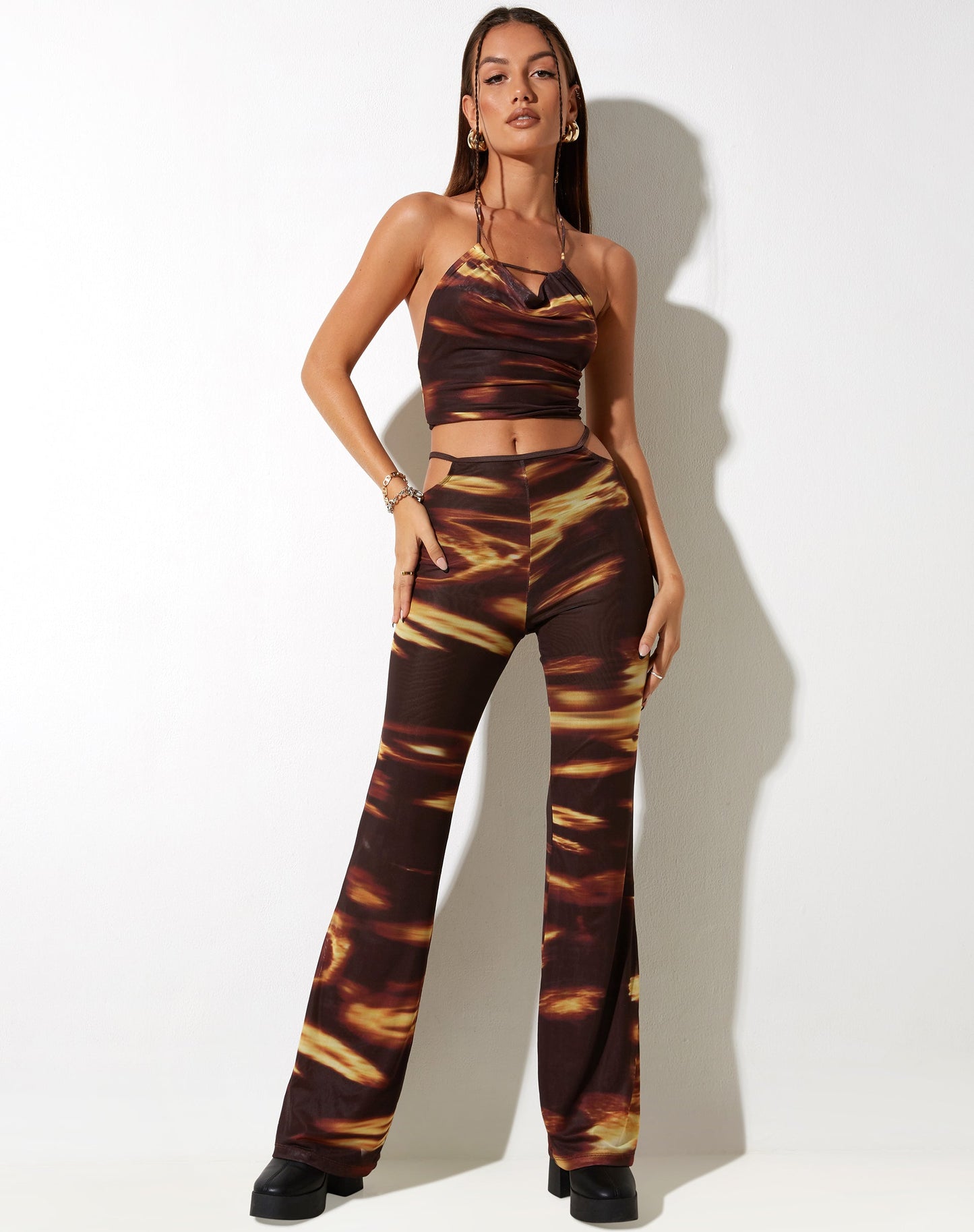 Mares Flare Trouser in Bleach Drip