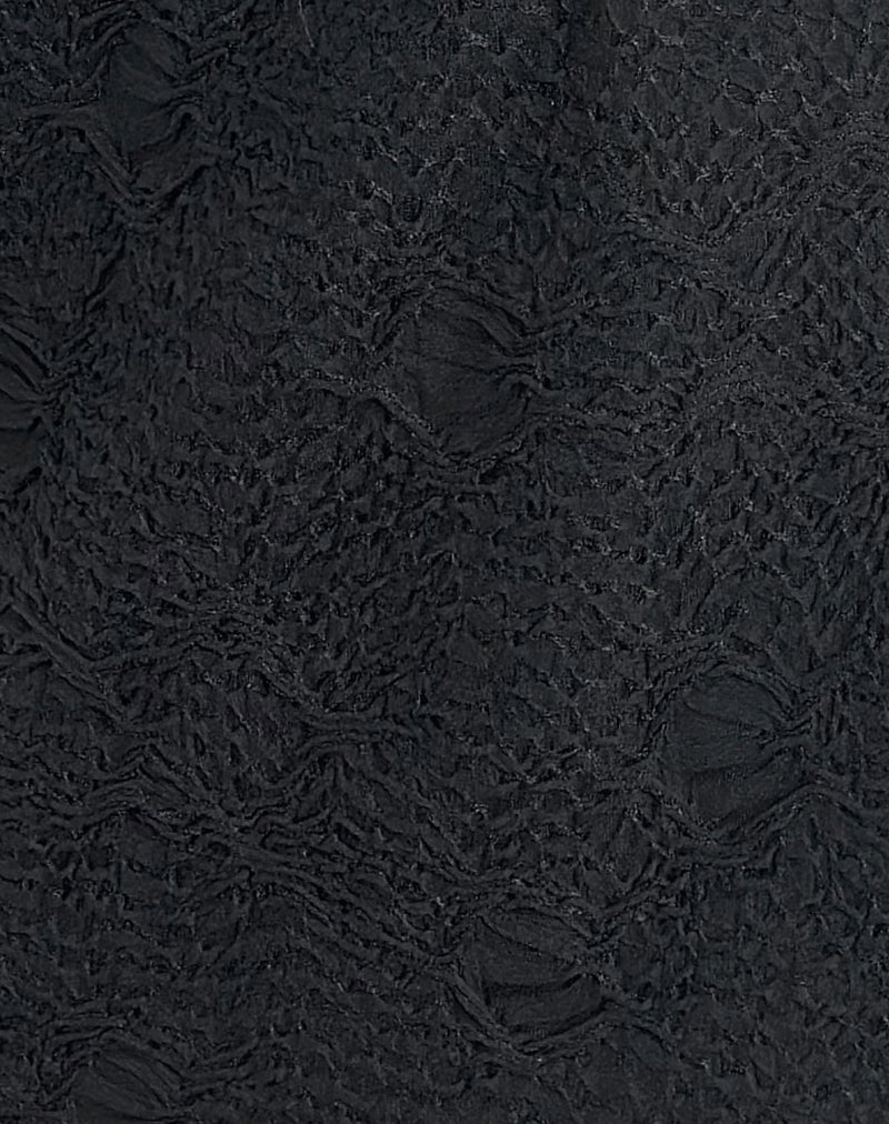 Nidya A-line Mini Skirt in Textured Mesh Black