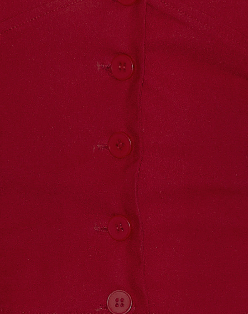 Ortee Halterneck Top in Tailoring Red