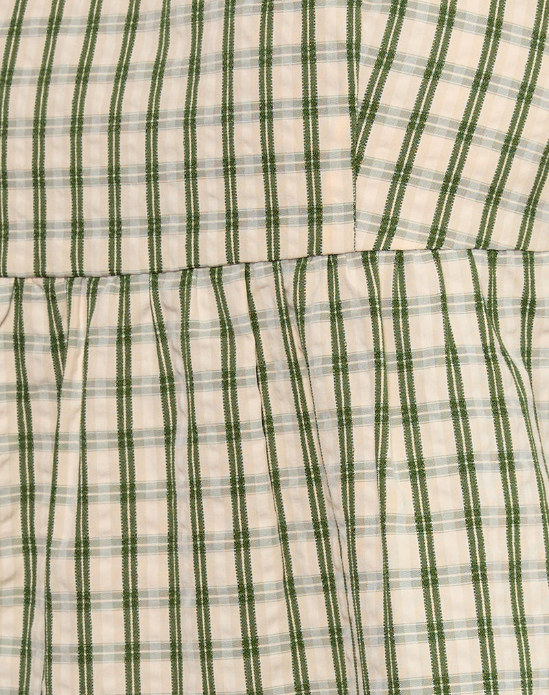 Palsi Tie Side Top in Green Check