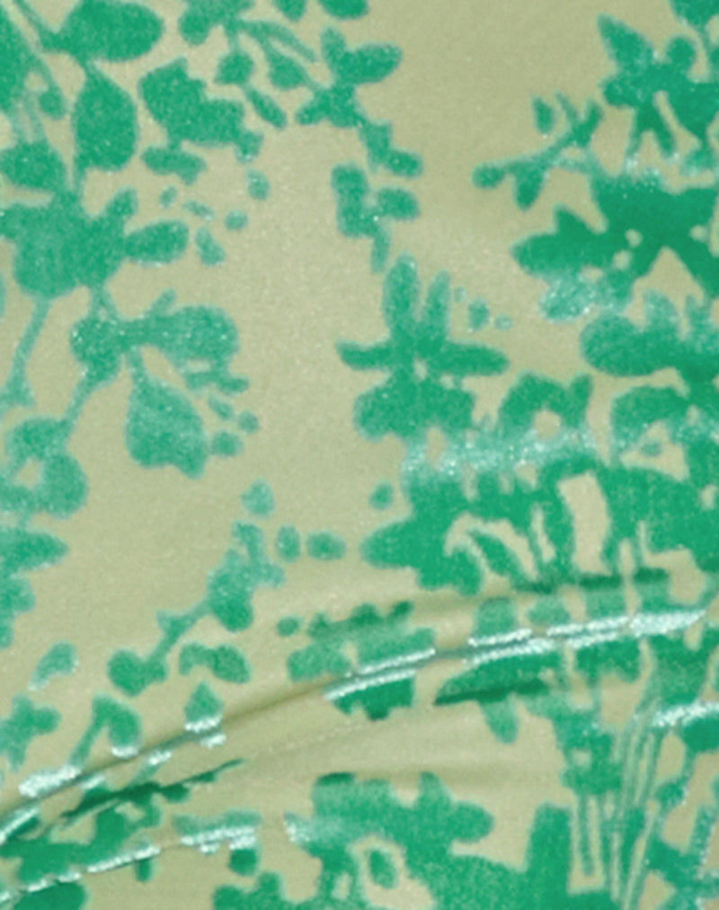 Peggy Bandeau Top in Floral Flock Green and Blue