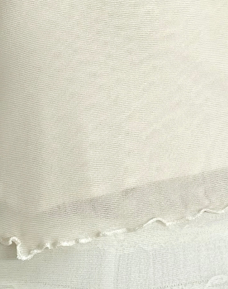 Rochie Asymmetric Top in Mesh Cream