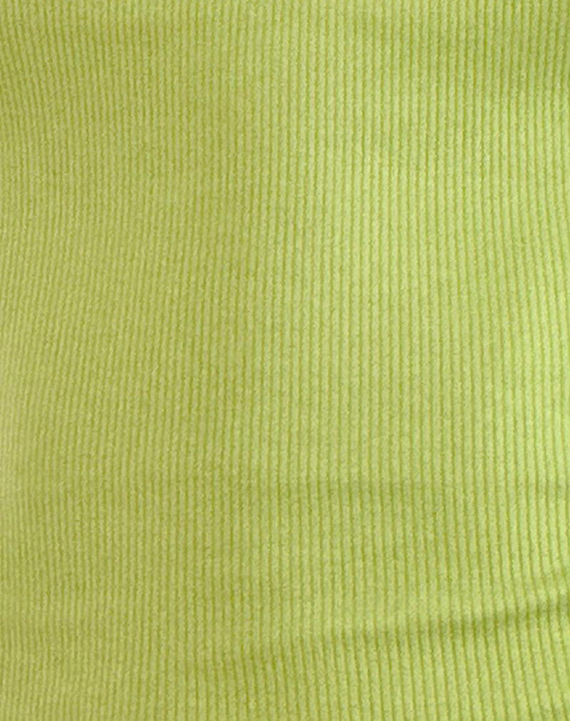Roxe Ribbed Vest Top in Leaf Green