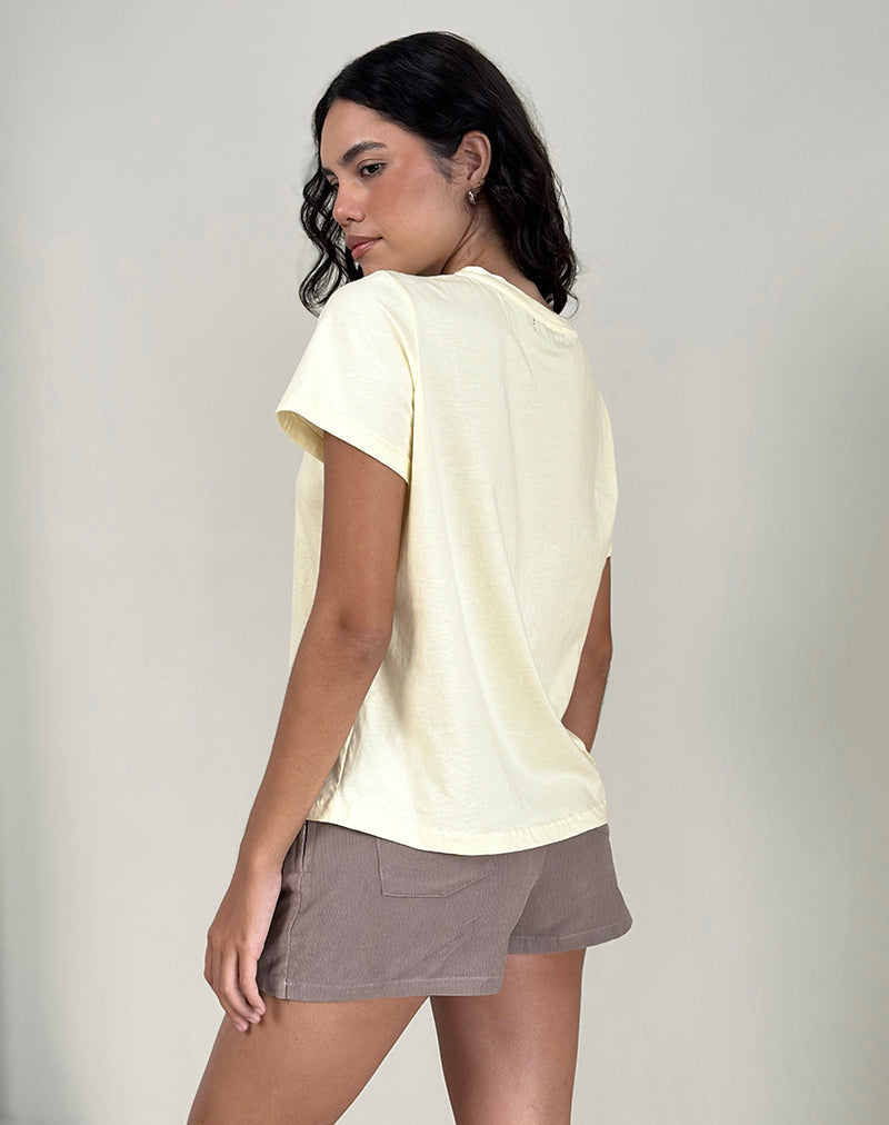 Saki Tee in Buttermilk Healing Stone Horoscope Print