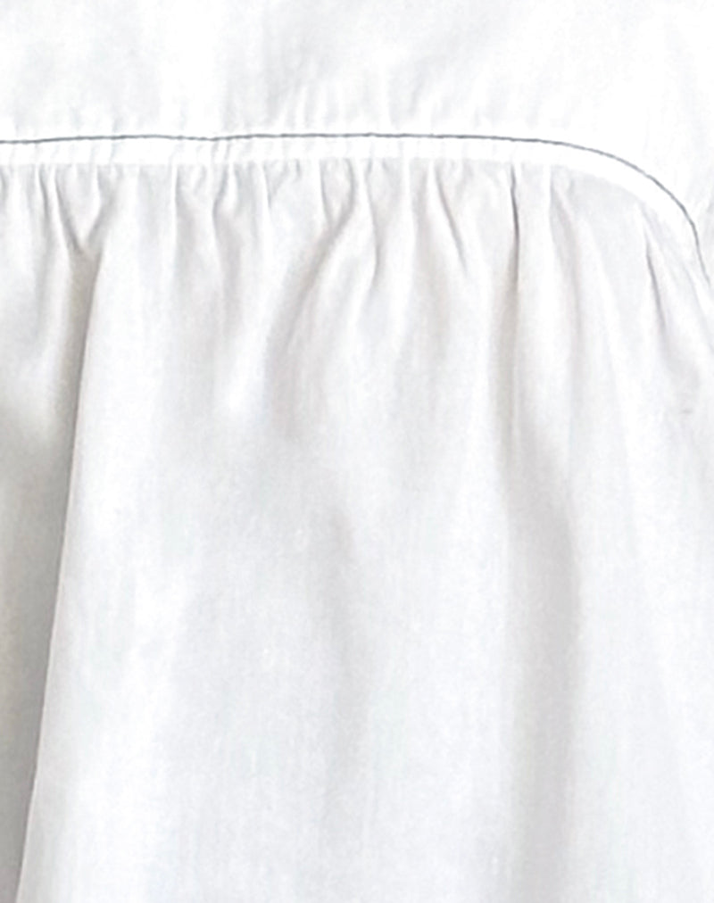 Sanaly Mini Dress in White with Navy Babylock