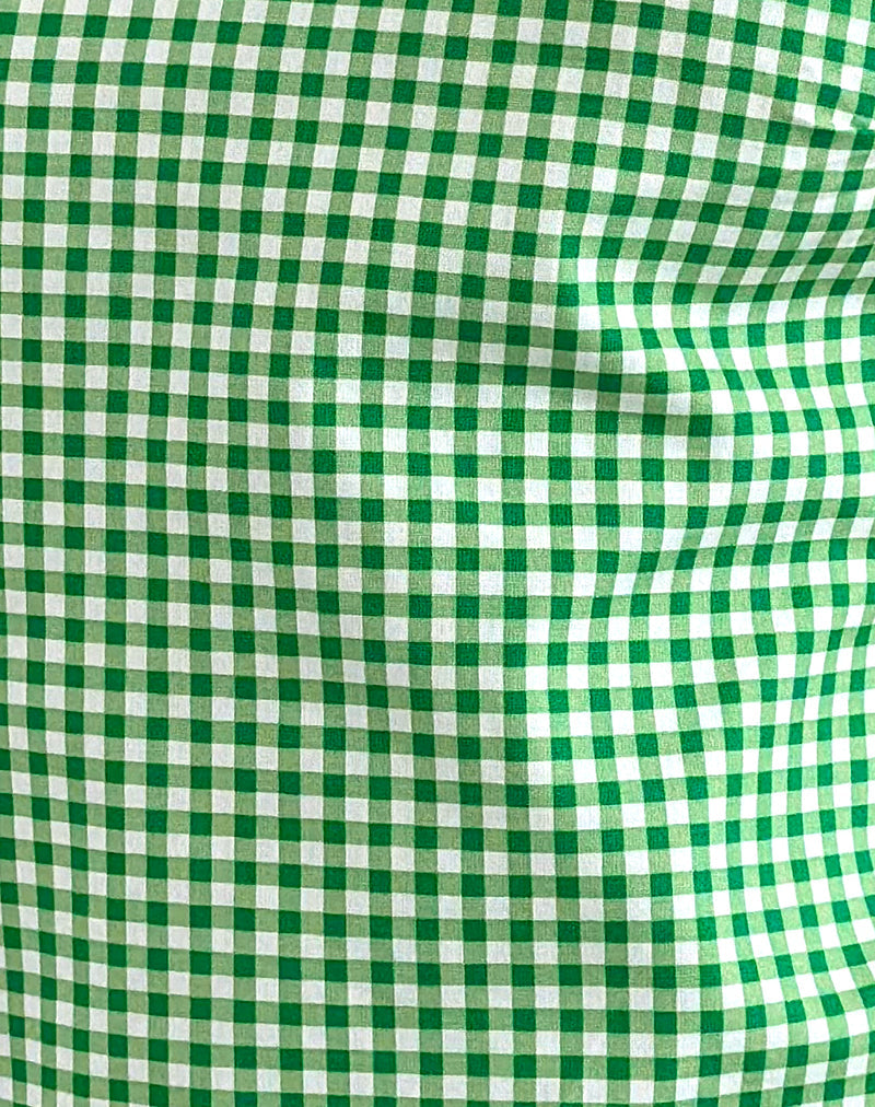 Sanamu Frill Top in Mini Gingham Green