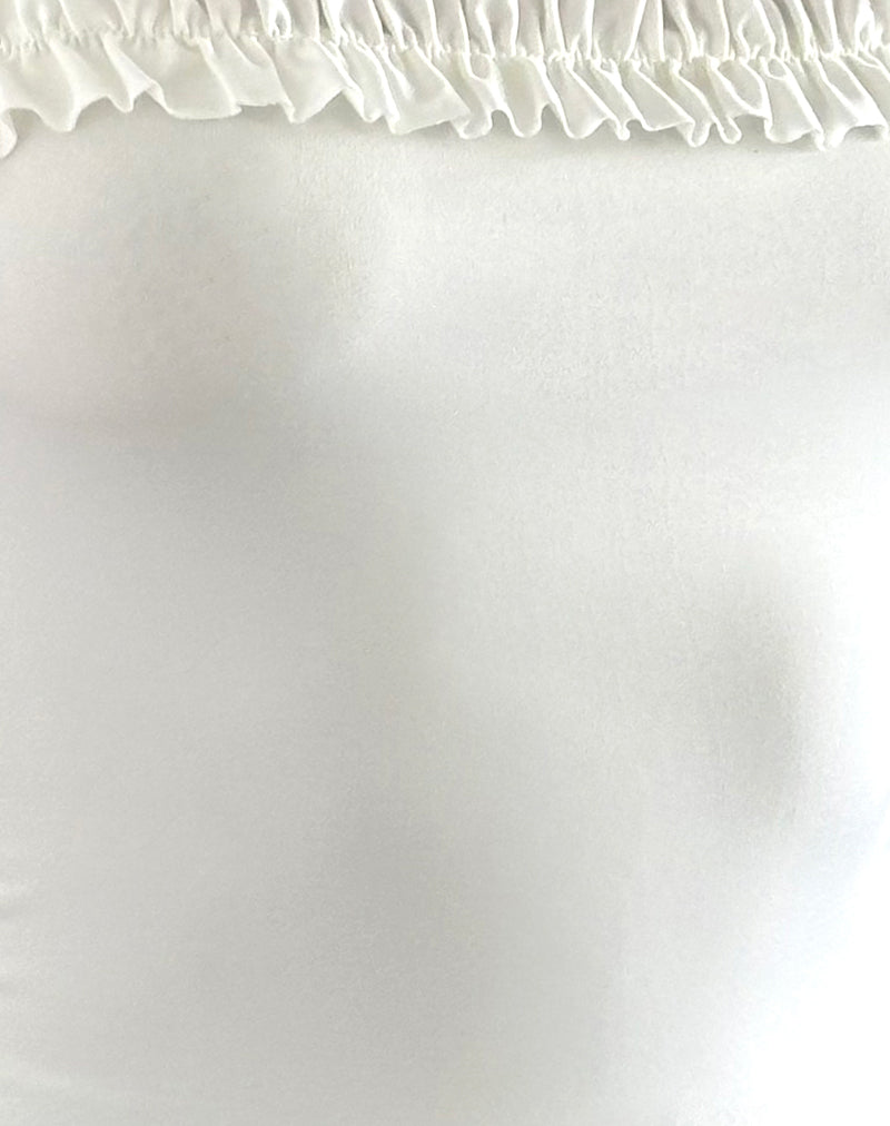 Veda Ruched Halterneck Top in Slinky White