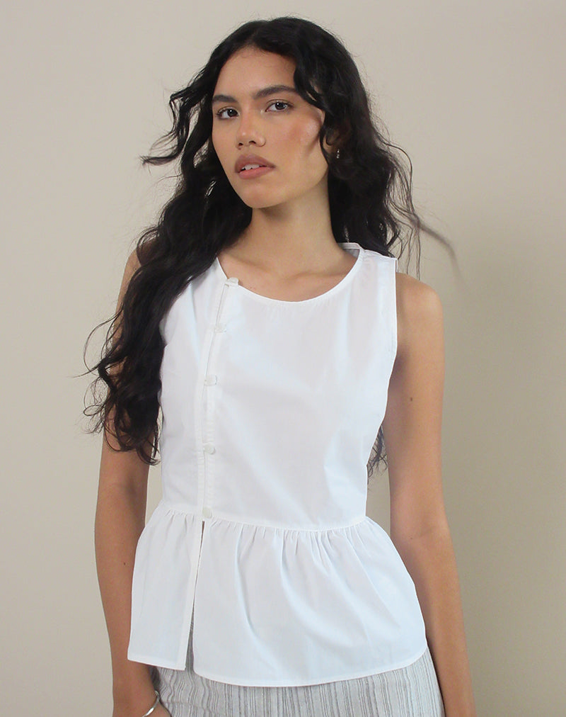 Yoko Wrap Blouse in Poplin White