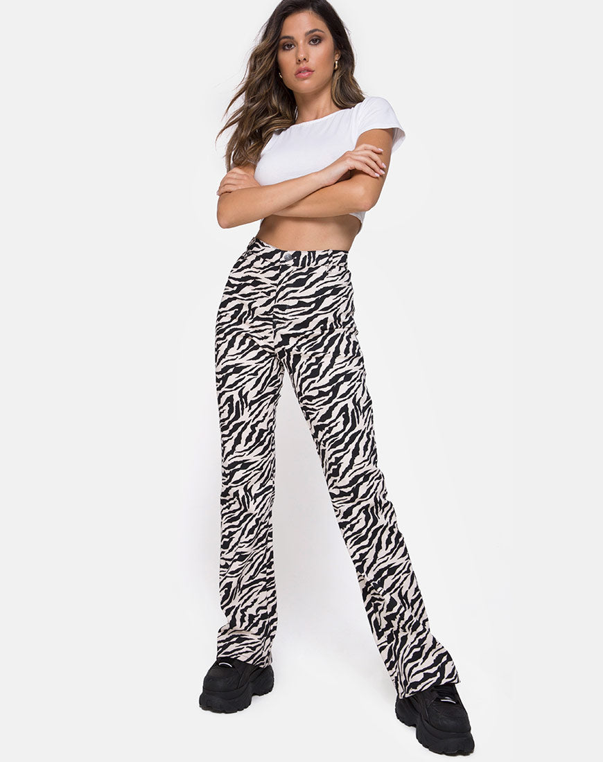 ZOVEN TROUSER 90S ZEBRA BW