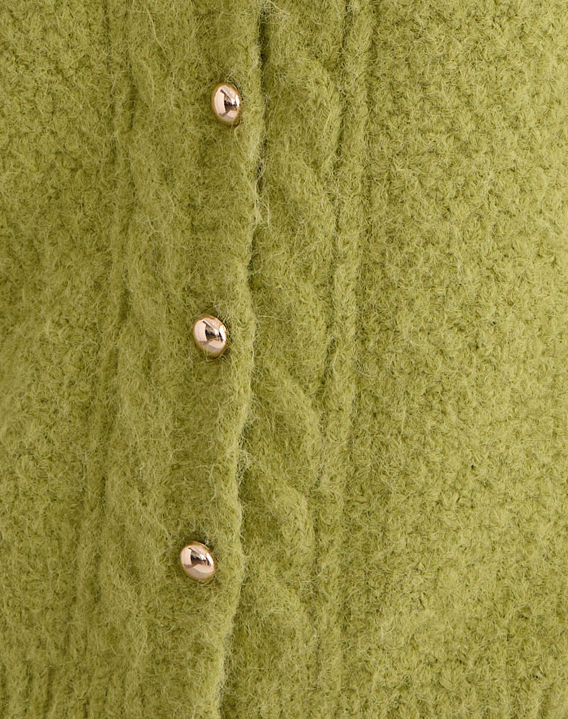 Aceso Cardigan in Bright Chartreuse