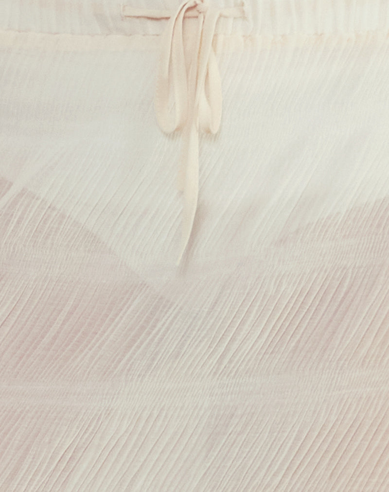 Bente Unlined Maxi Skirt in Chiffon Plisse Ivory