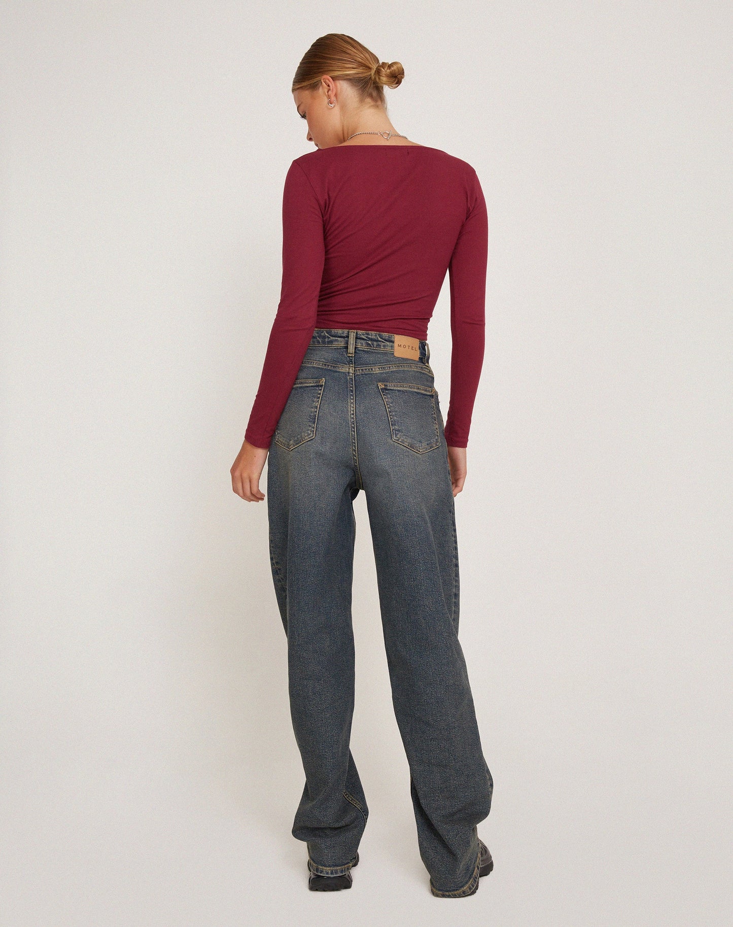 Bonlo Long Sleeve Top in Plum