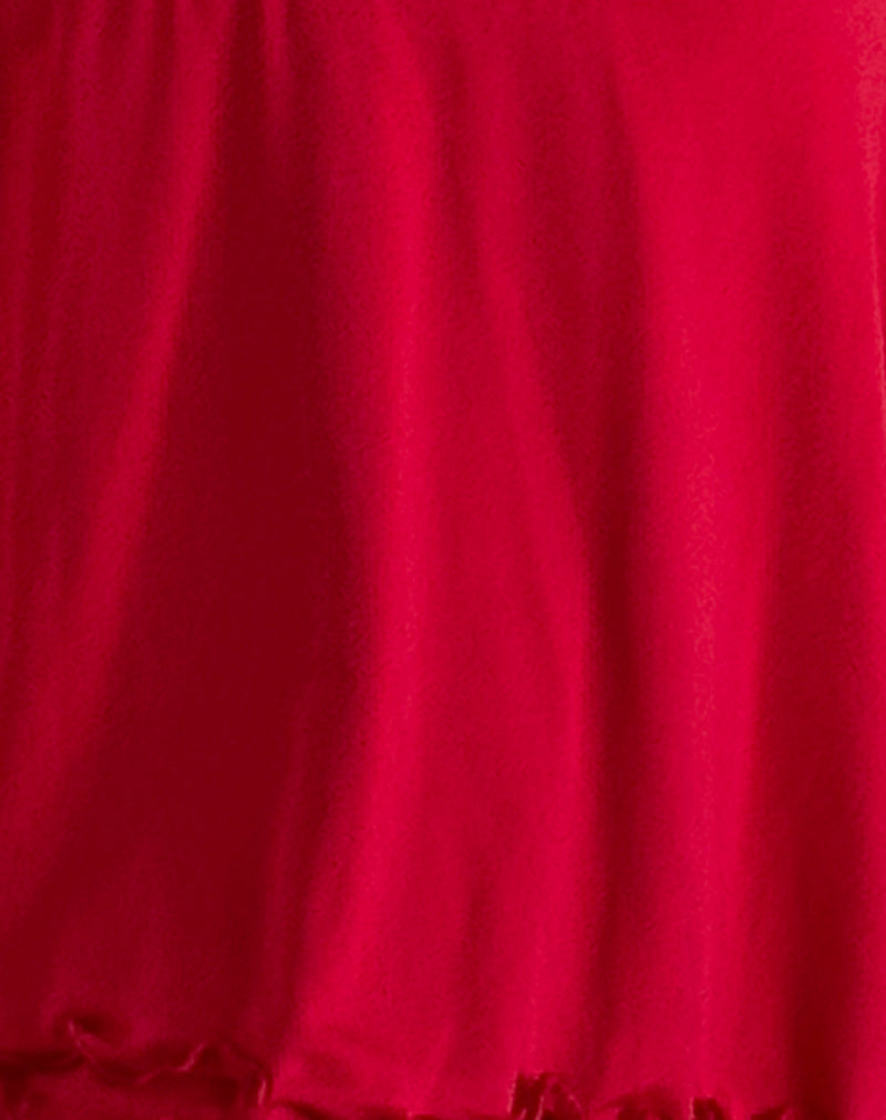 Boone One Shoulder Mini Dress in Slinky Red