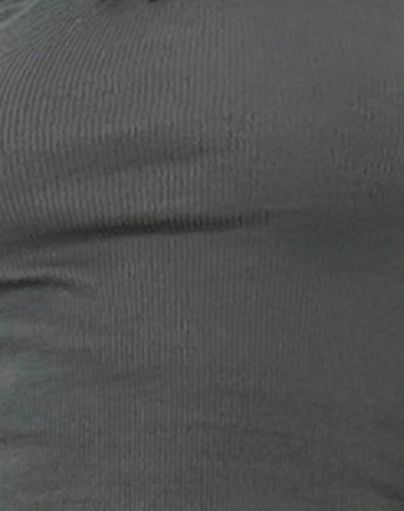 Bovita Long Sleeve Ribbed Top in Beluga Grey