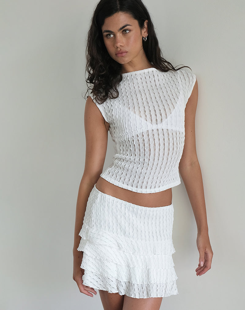 Nova Top in Crinkle White