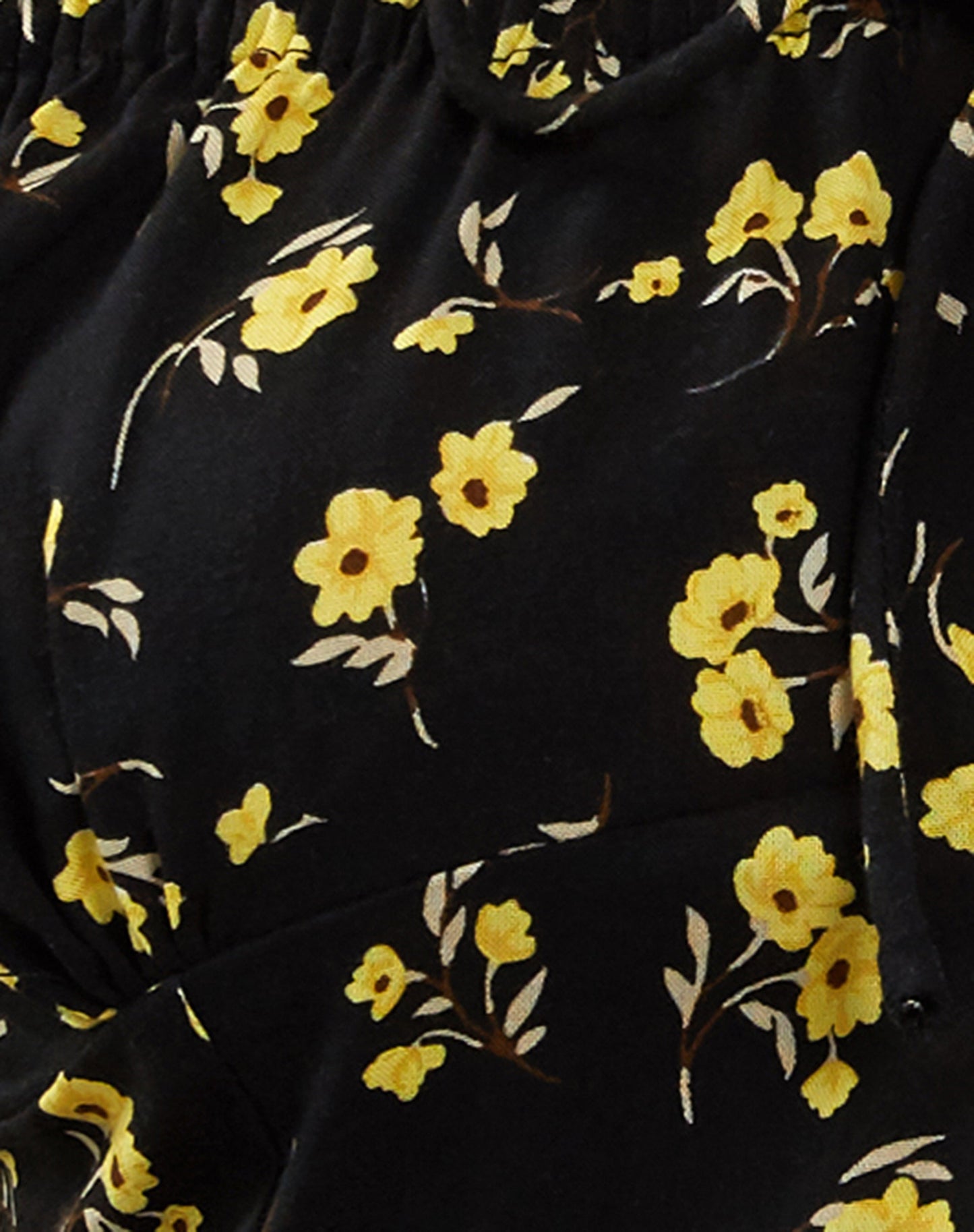 Citra Bardot Frill Top in Buttercup Black Yellow