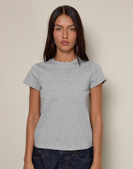 Clio Baggy Tee in Grey Marl