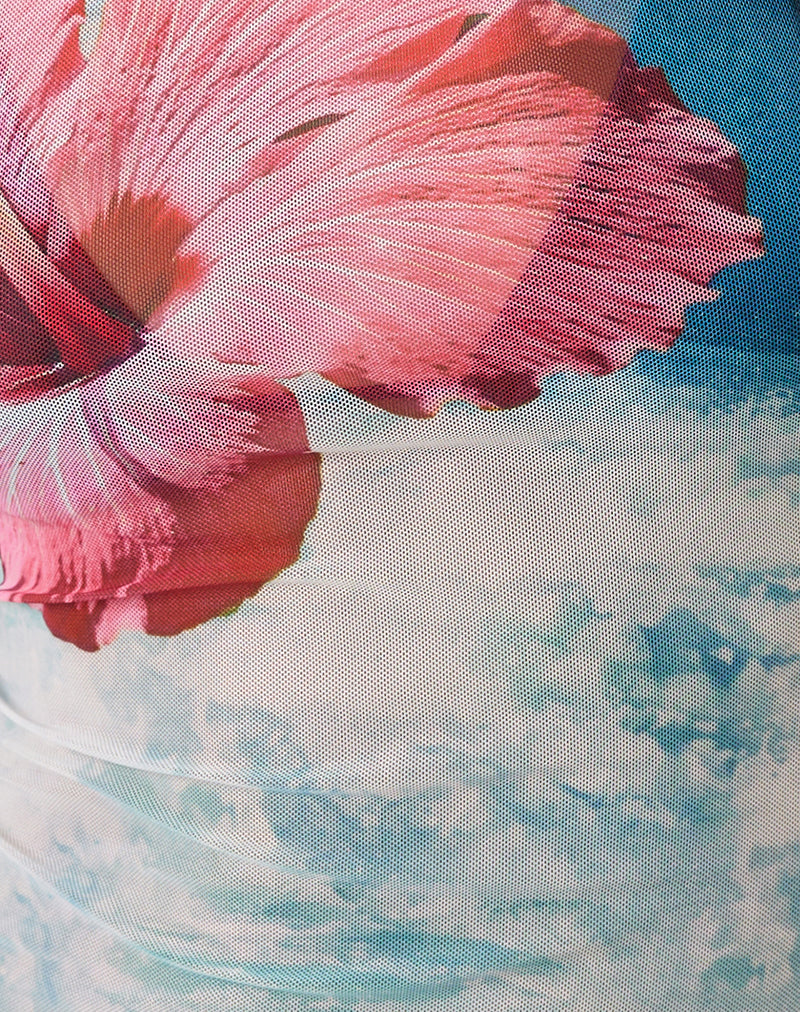 Hala Top in Hibiscus Wave Blue