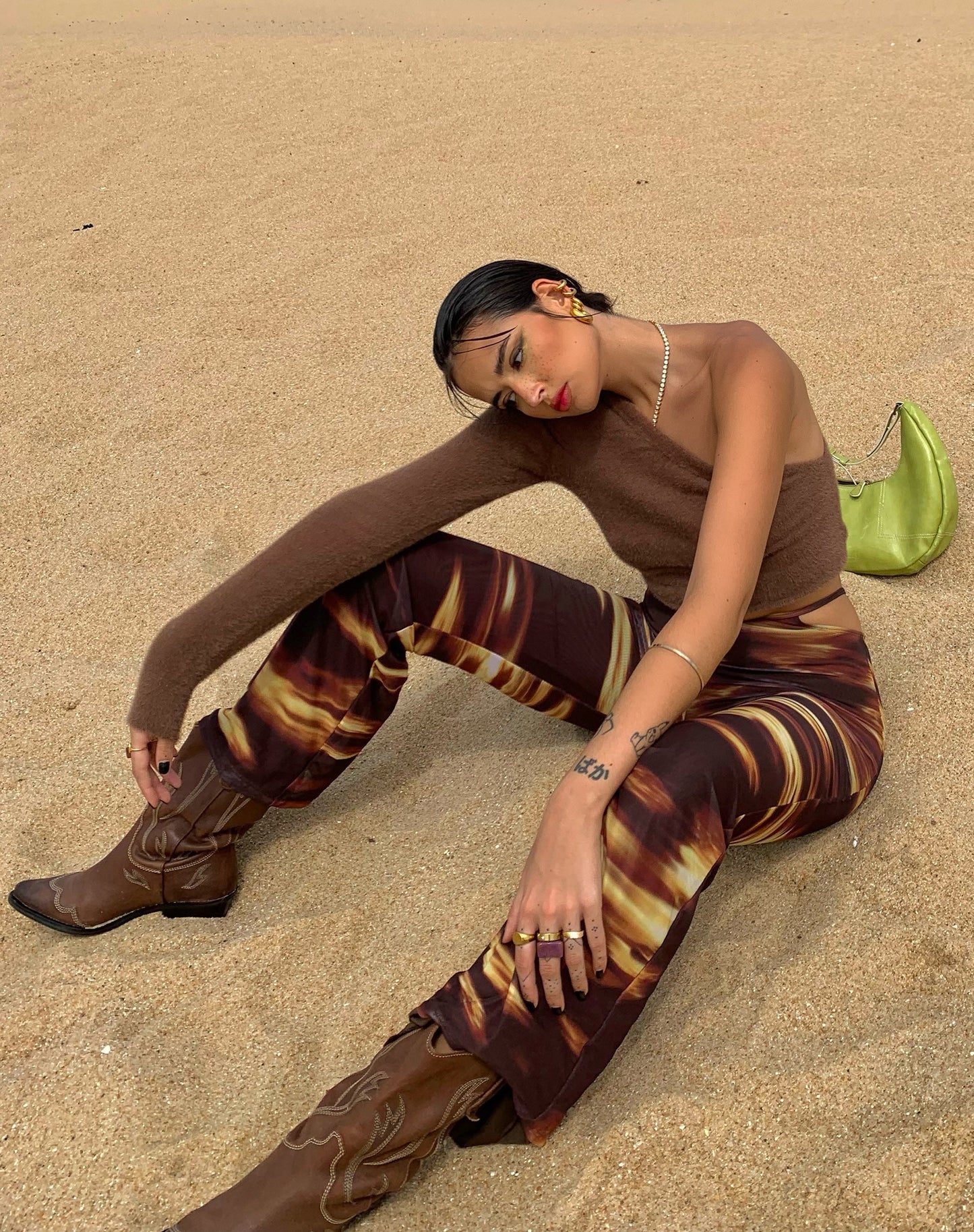 Mares Flare Trouser in Bleach Drip