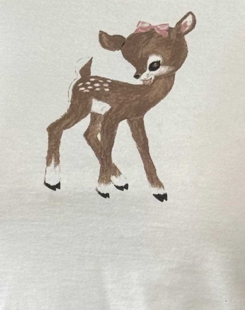 Izzy Top in Off White Deer Print