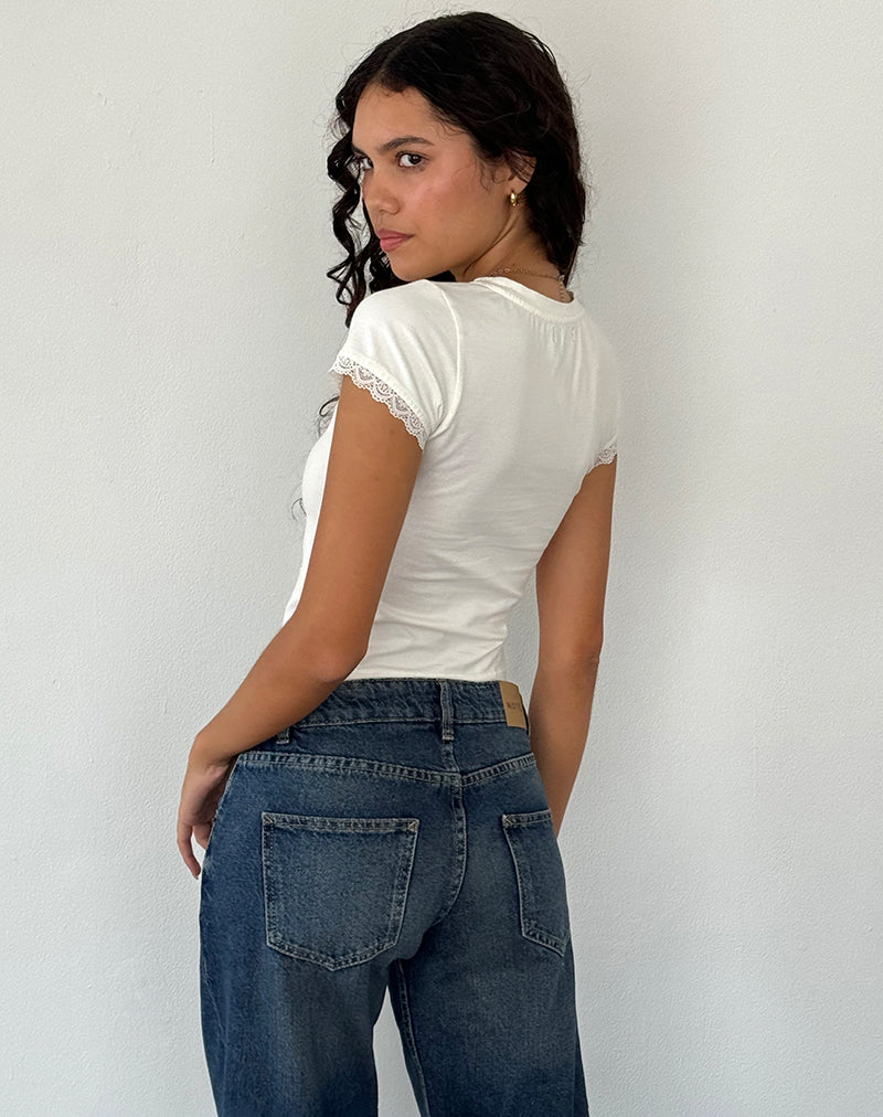 Izzy Top in Off White Deer Print