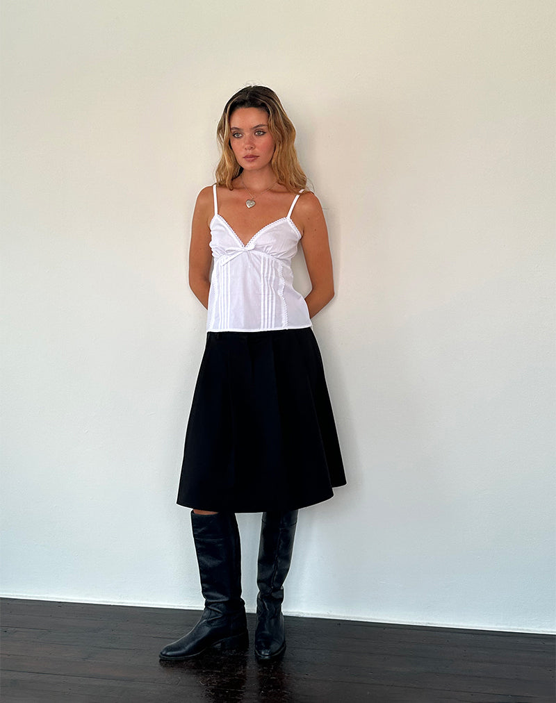 Jepuni Cami Top in White Poplin