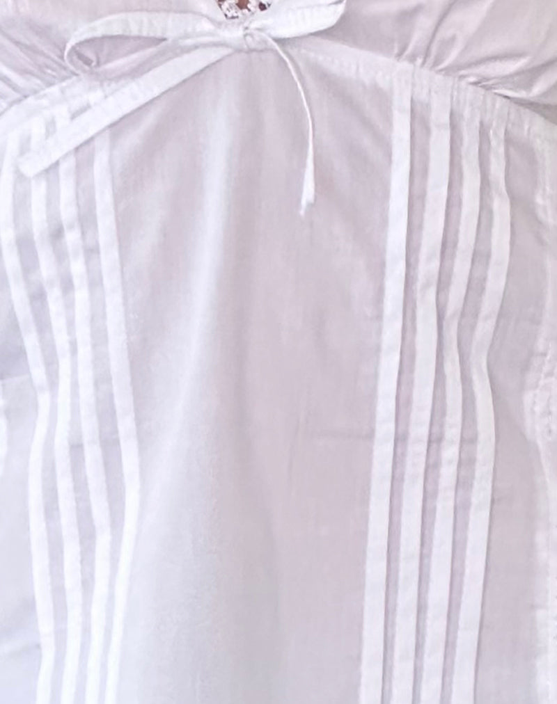 Jepuni Cami Top in White Poplin