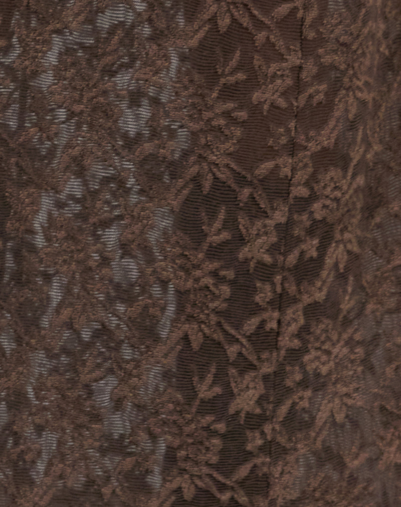 Tulus Skirt in Jacquard Knit Dark Brown