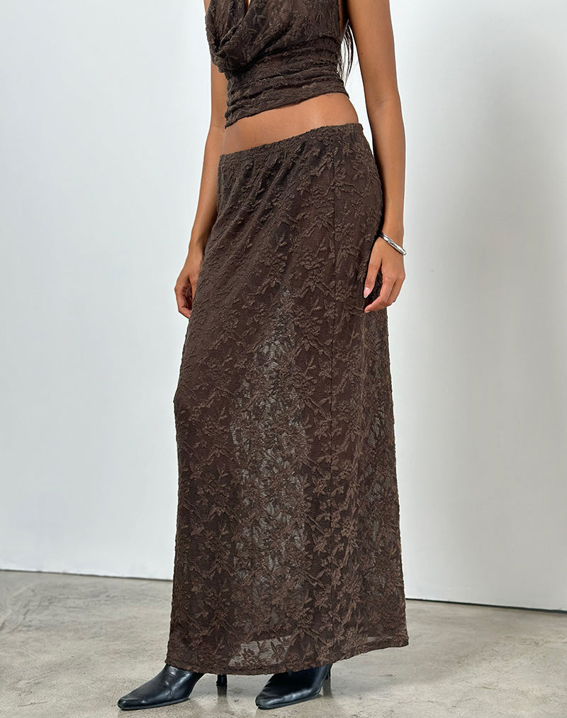 Tulus Skirt in Jacquard Knit Dark Brown